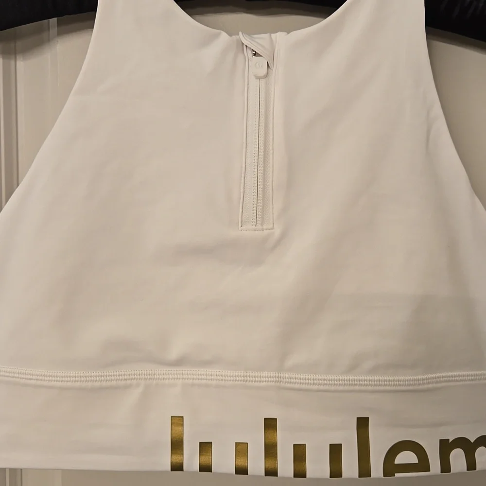 Lululemon Energy Bra High Neck Long Line Zip Special Edition - White - Picture 2 of 11